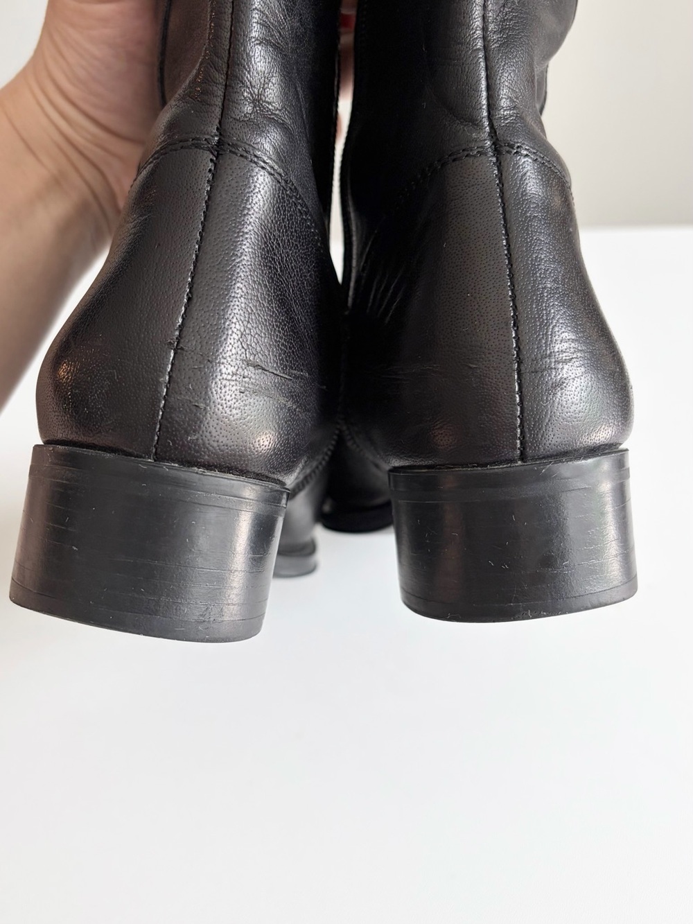 Vintage Bravo Browns Black Leather Equestrian Dark Academia Riding Boots Size 35 - Picture 8 of 10